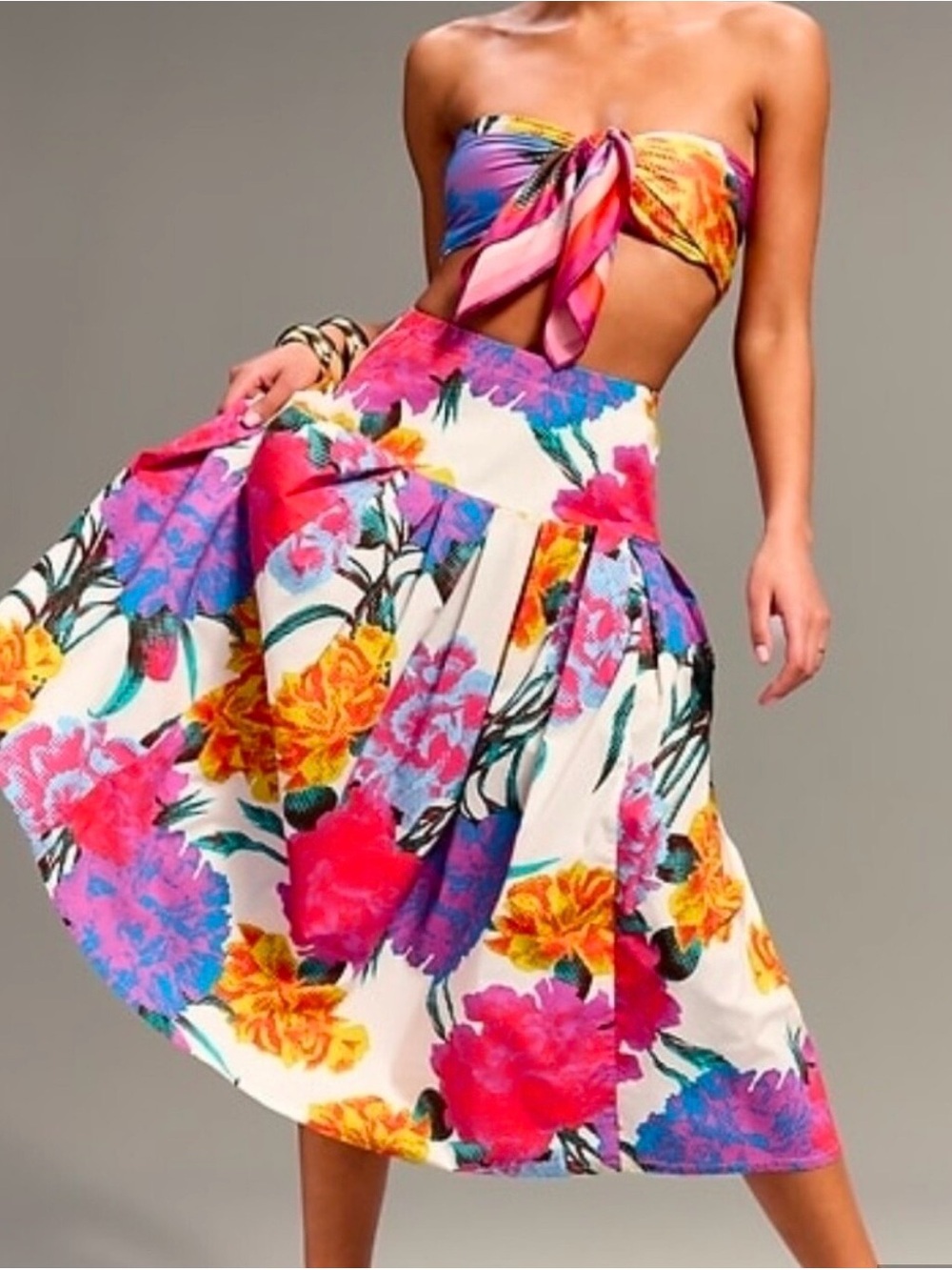 Old Navy x Christopher John Rogers Tropical Print Floral Skirt Size Medium NWT